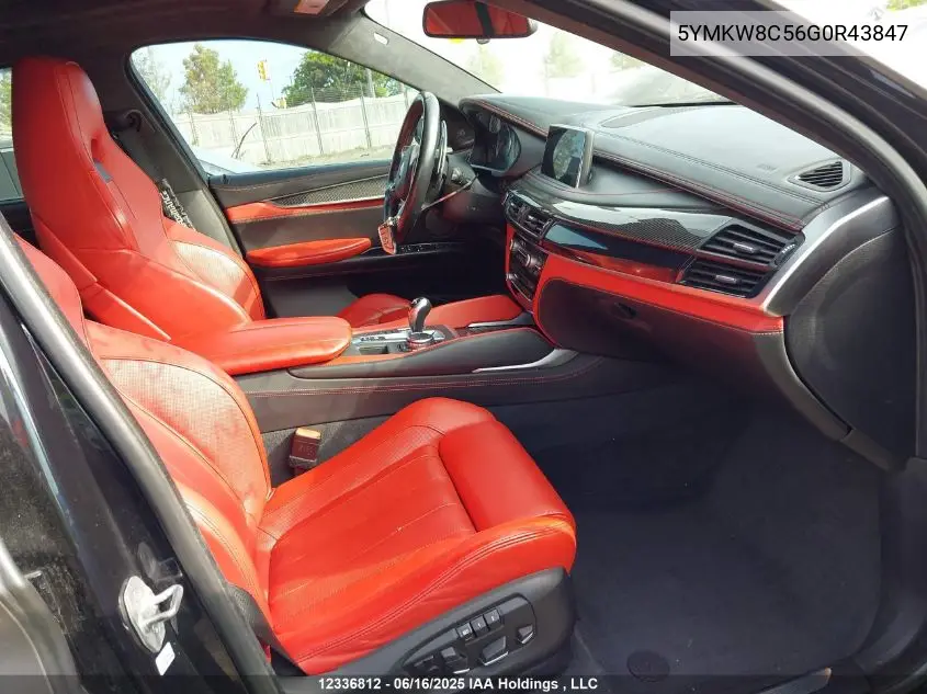 2016 BMW X6 M VIN: 5YMKW8C56G0R43847 Lot: 12336812