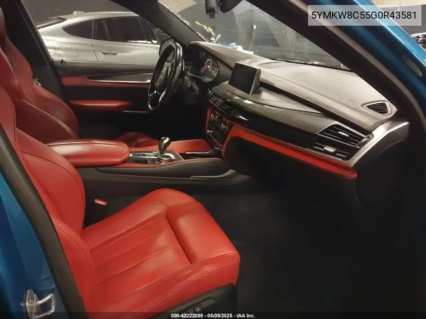 2016 BMW X6 M VIN: 5YMKW8C55G0R43581 Lot: 42222086