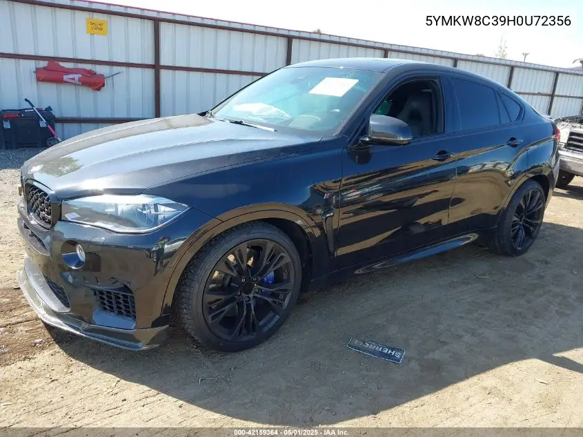 2017 BMW X6 M VIN: 5YMKW8C39H0U72356 Lot: 42159364