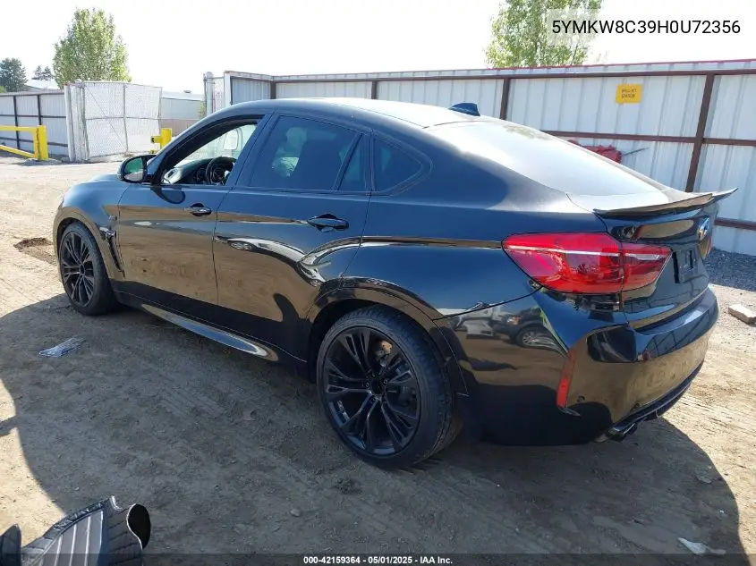 2017 BMW X6 M VIN: 5YMKW8C39H0U72356 Lot: 42159364
