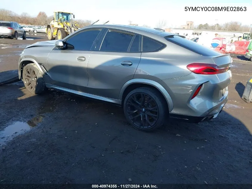2021 BMW X6 M VIN: 5YMCY0C08M9E02863 Lot: 40974355