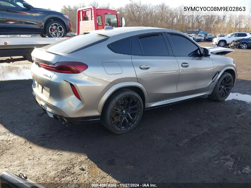 2021 BMW X6 M VIN: 5YMCY0C08M9E02863 Lot: 40974355