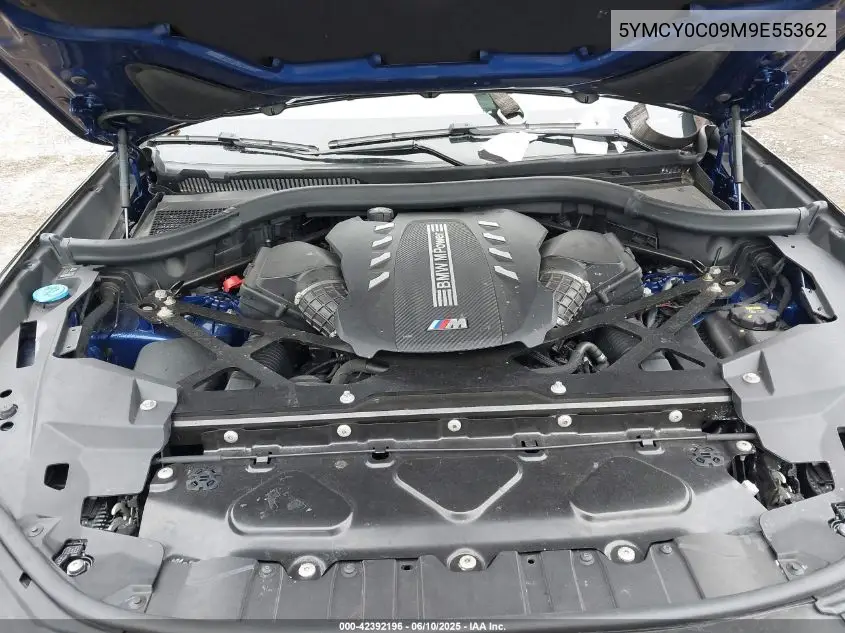 2021 BMW X6 M VIN: 5YMCY0C09M9E55362 Lot: 42392196