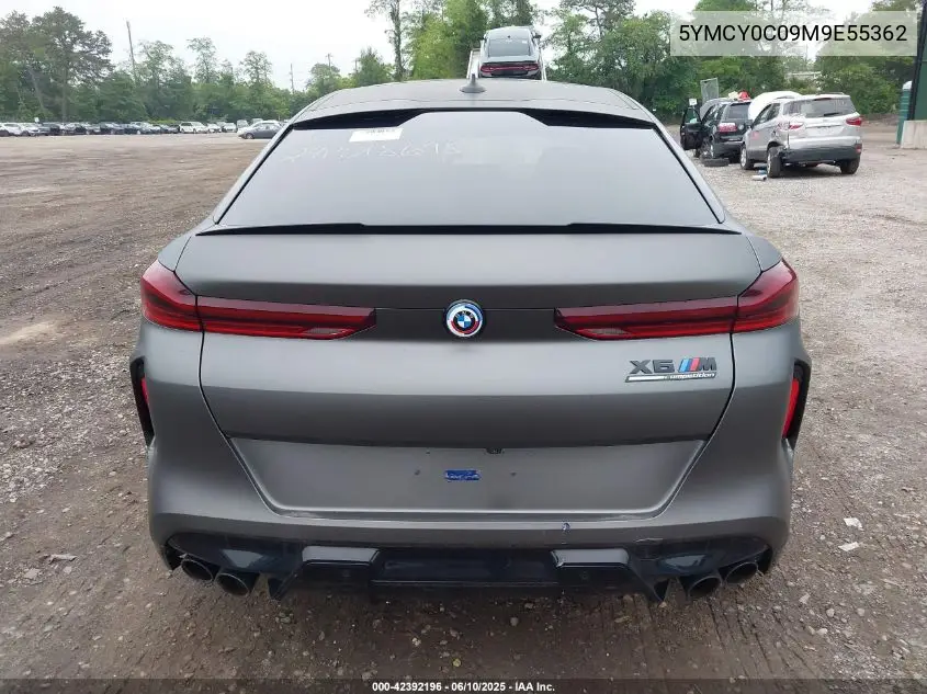 2021 BMW X6 M VIN: 5YMCY0C09M9E55362 Lot: 42392196