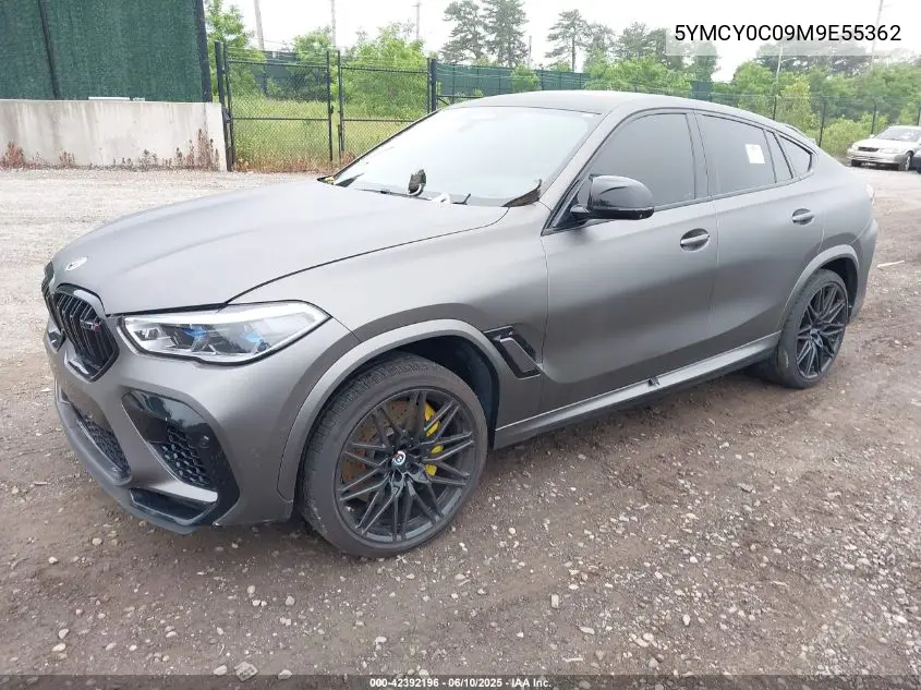 2021 BMW X6 M VIN: 5YMCY0C09M9E55362 Lot: 42392196