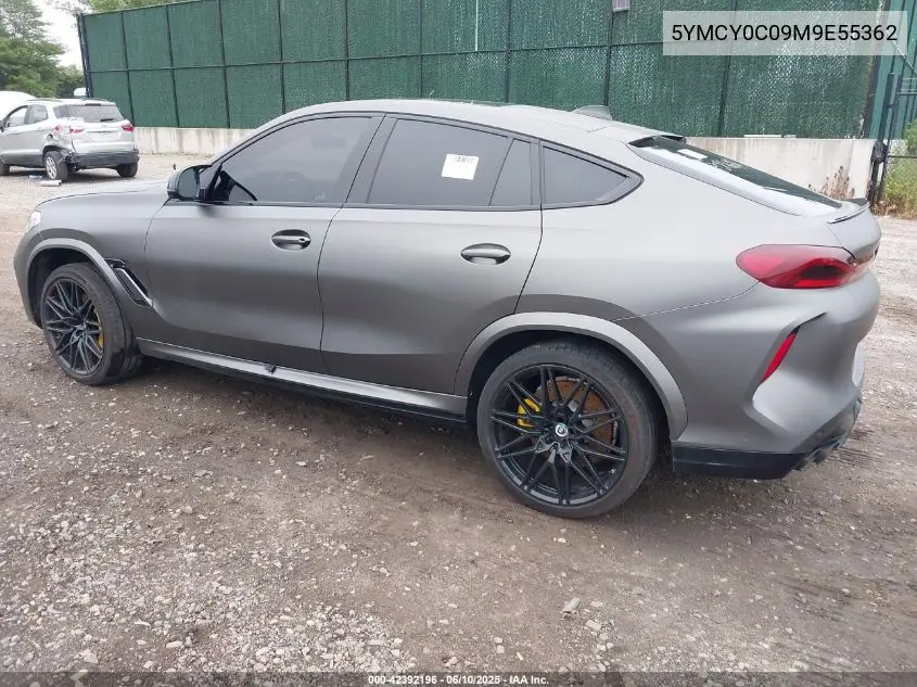 2021 BMW X6 M VIN: 5YMCY0C09M9E55362 Lot: 42392196