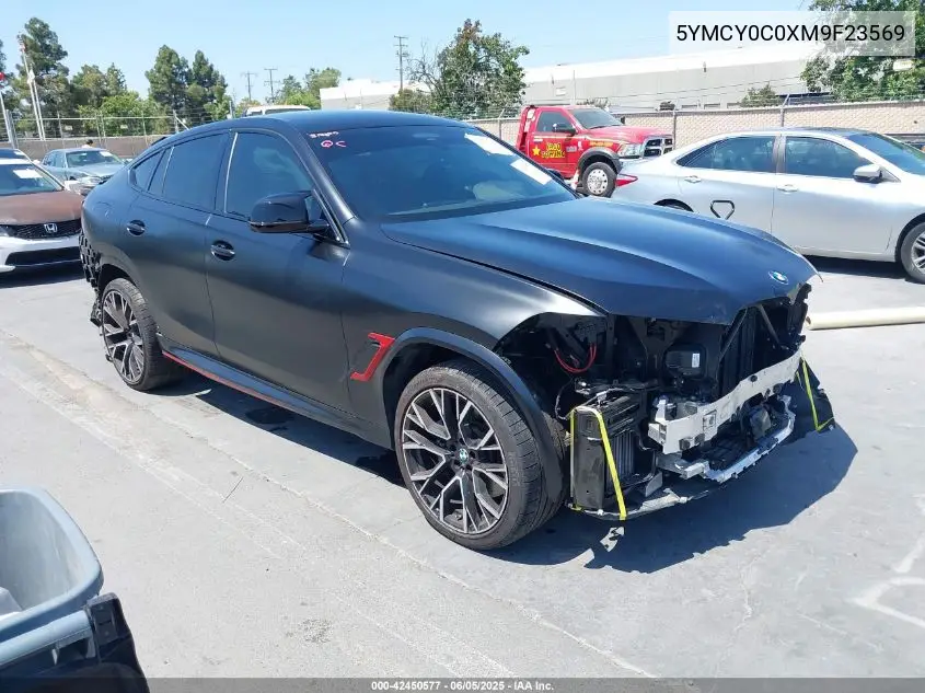 2021 BMW X6 M VIN: 5YMCY0C0XM9F23569 Lot: 42450577
