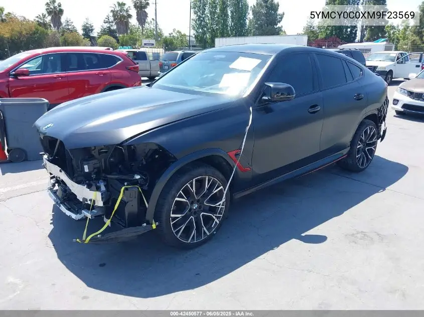 2021 BMW X6 M VIN: 5YMCY0C0XM9F23569 Lot: 42450577