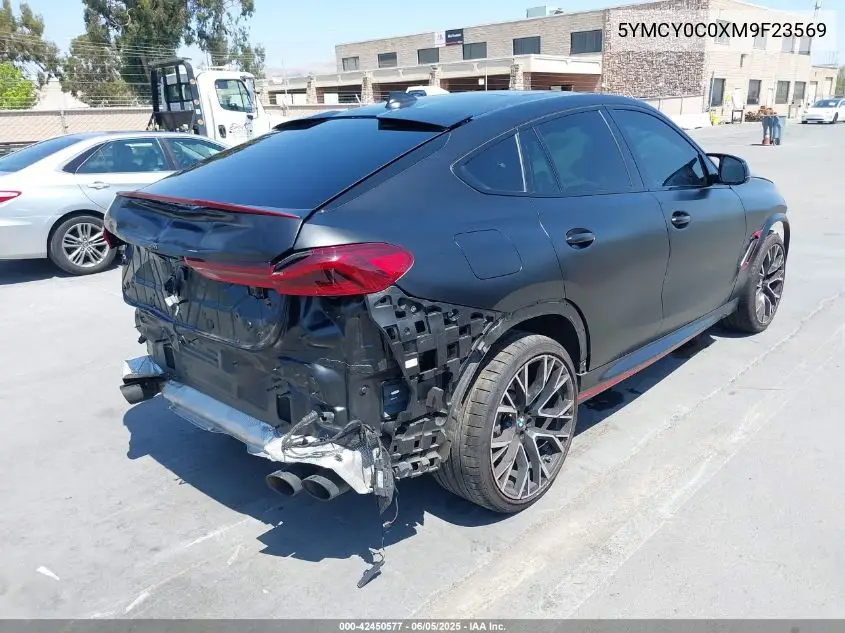 2021 BMW X6 M VIN: 5YMCY0C0XM9F23569 Lot: 42450577