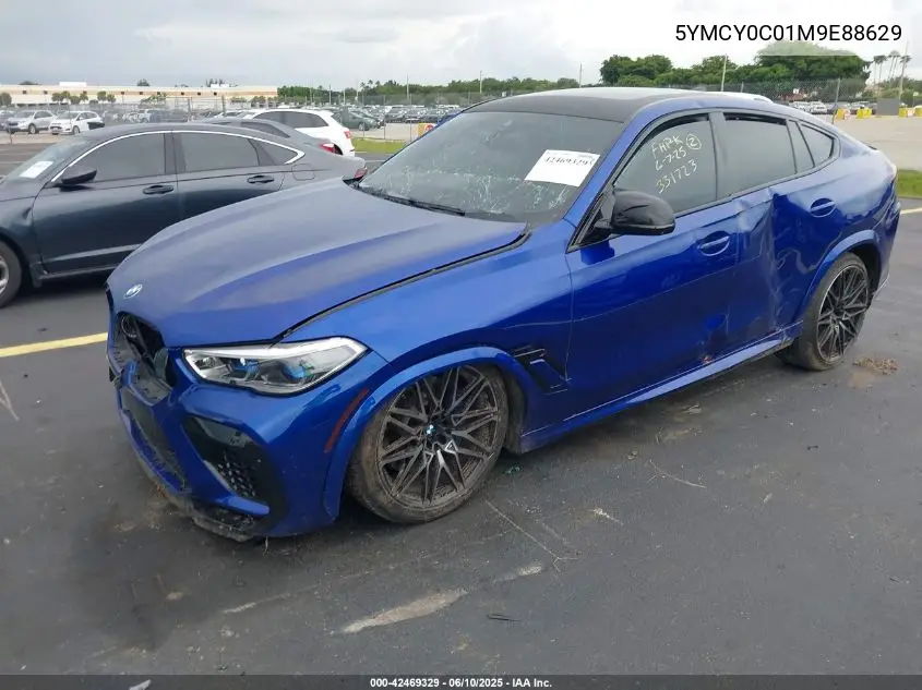 2021 BMW X6 M VIN: 5YMCY0C01M9E88629 Lot: 42469329