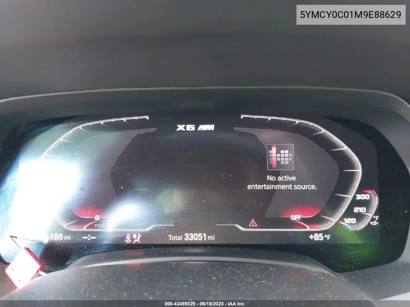 2021 BMW X6 M VIN: 5YMCY0C01M9E88629 Lot: 42469329