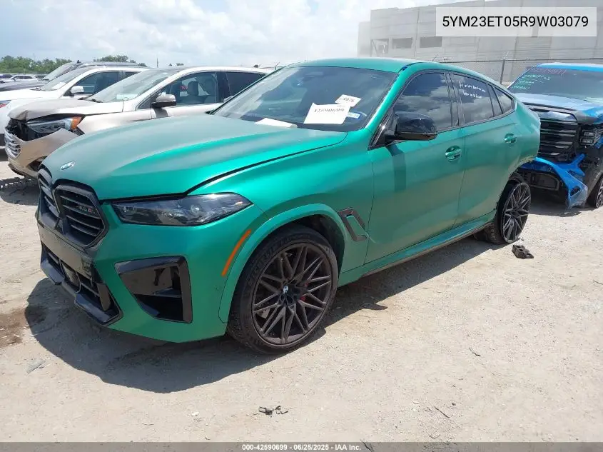 2024 BMW X6 M VIN: 5YM23ET05R9W03079 Lot: 42590699