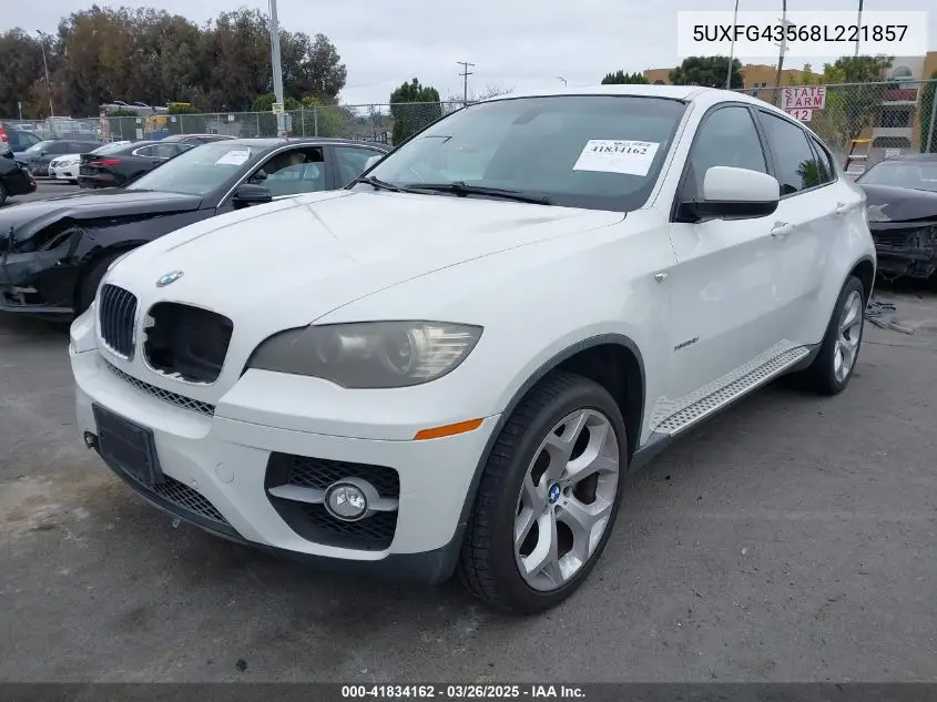 2008 BMW X6 xDrive35I VIN: 5UXFG43568L221857 Lot: 41834162