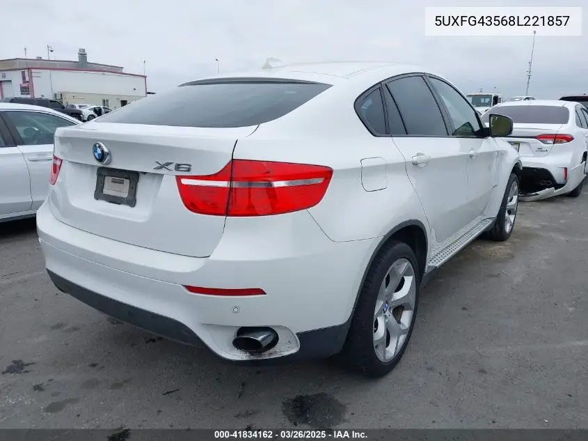2008 BMW X6 xDrive35I VIN: 5UXFG43568L221857 Lot: 41834162