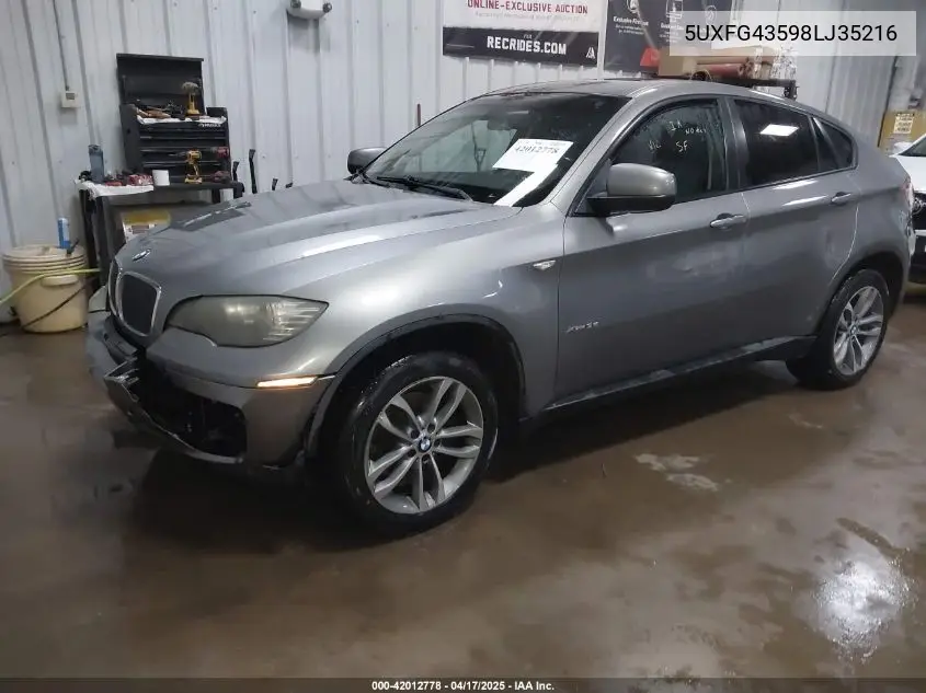 2008 BMW X6 xDrive35I VIN: 5UXFG43598LJ35216 Lot: 42012778