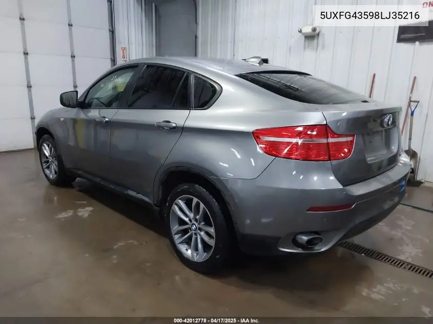 2008 BMW X6 xDrive35I VIN: 5UXFG43598LJ35216 Lot: 42012778