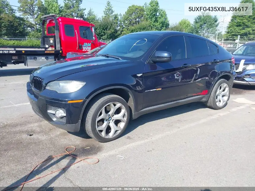 2008 BMW X6 xDrive35I VIN: 5UXFG435X8LJ36617 Lot: 42567229