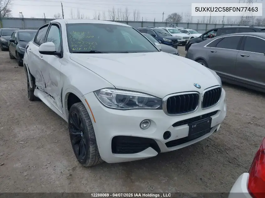 2015 BMW X6 xDrive35I VIN: 5UXKU2C58F0N77463 Lot: 12288069