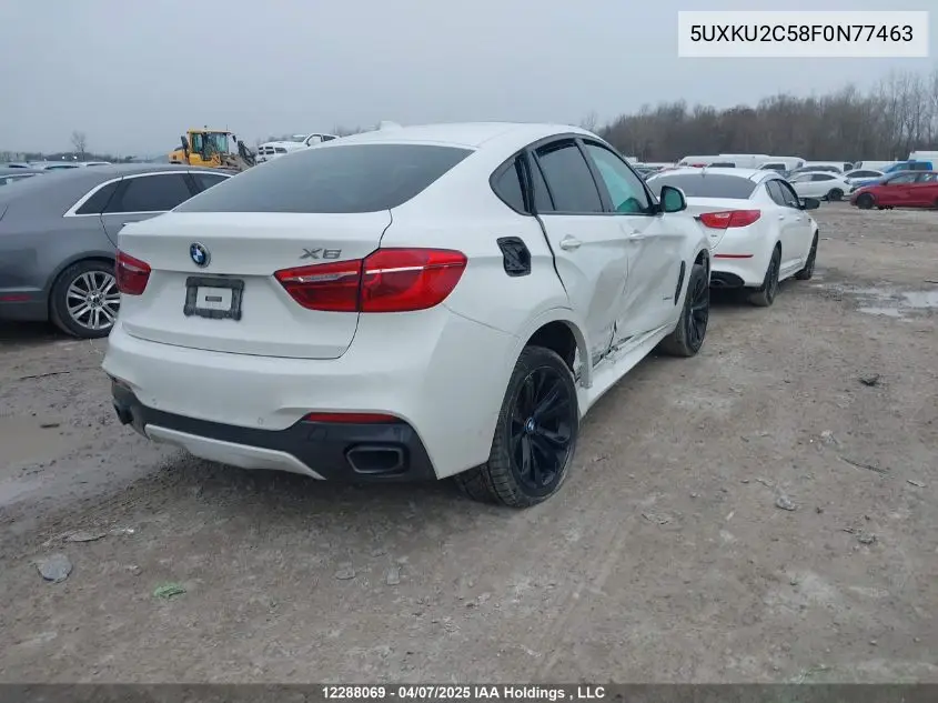 2015 BMW X6 xDrive35I VIN: 5UXKU2C58F0N77463 Lot: 12288069