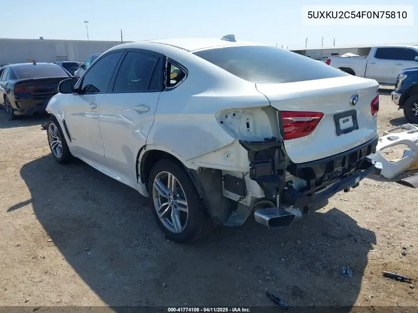 2015 BMW X6 xDrive35I VIN: 5UXKU2C54F0N75810 Lot: 41774106