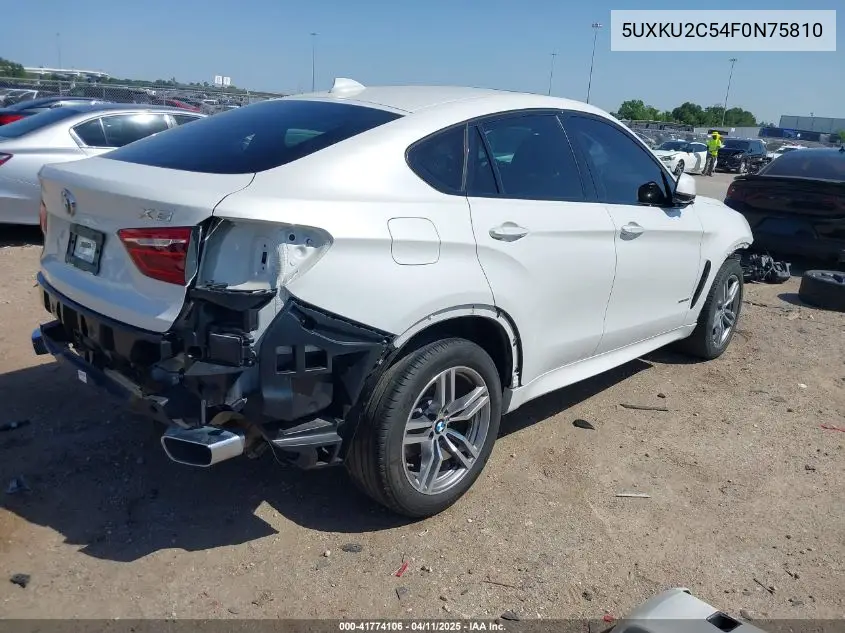 2015 BMW X6 xDrive35I VIN: 5UXKU2C54F0N75810 Lot: 41774106