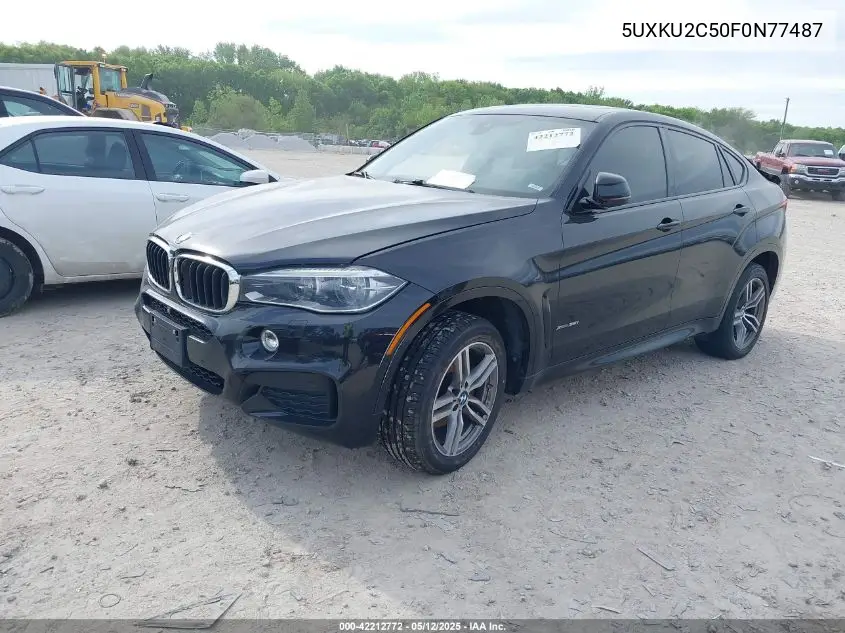 2015 BMW X6 xDrive35I VIN: 5UXKU2C50F0N77487 Lot: 42212772