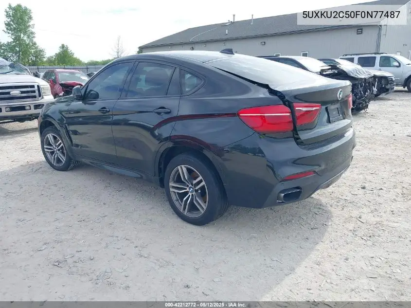 2015 BMW X6 xDrive35I VIN: 5UXKU2C50F0N77487 Lot: 42212772