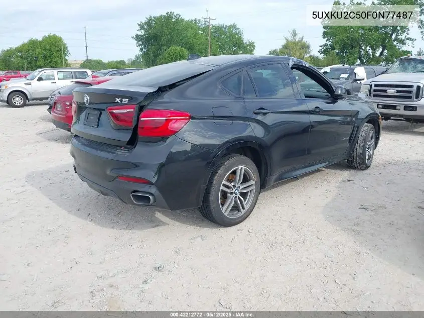 2015 BMW X6 xDrive35I VIN: 5UXKU2C50F0N77487 Lot: 42212772
