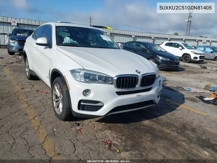 2016 BMW X6 xDrive35I VIN: 5UXKU2C51G0N81405 Lot: 42473749