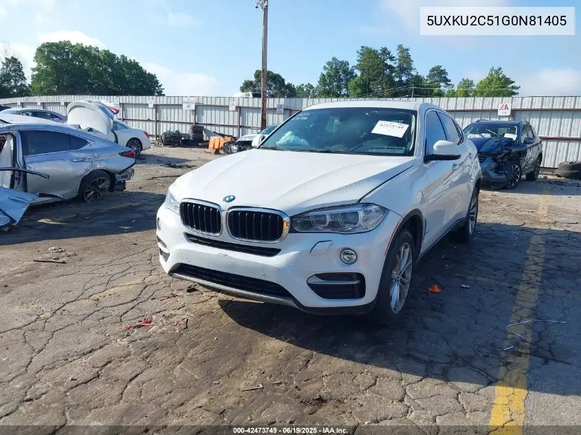 2016 BMW X6 xDrive35I VIN: 5UXKU2C51G0N81405 Lot: 42473749