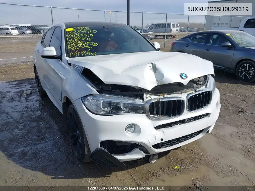 2017 BMW X6 xDrive35I VIN: 5UXKU2C35H0U29319 Lot: 12287580