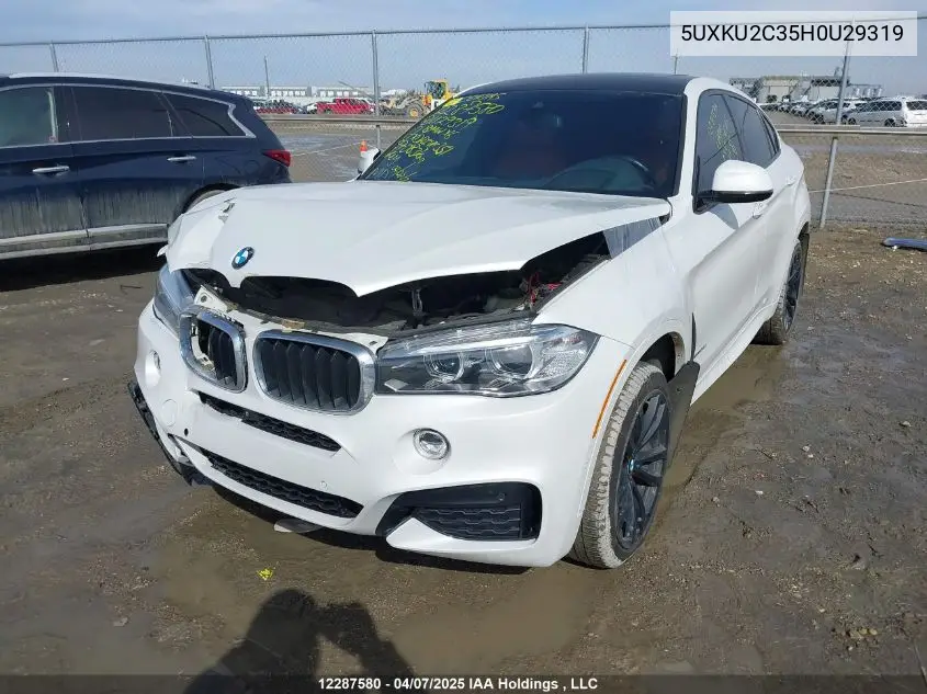 2017 BMW X6 xDrive35I VIN: 5UXKU2C35H0U29319 Lot: 12287580