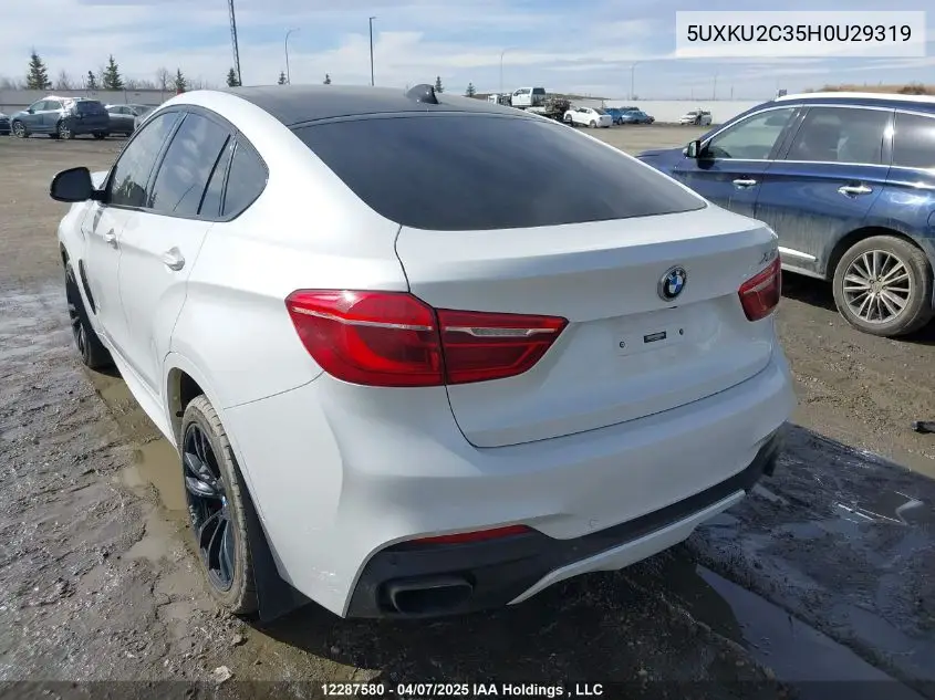 2017 BMW X6 xDrive35I VIN: 5UXKU2C35H0U29319 Lot: 12287580