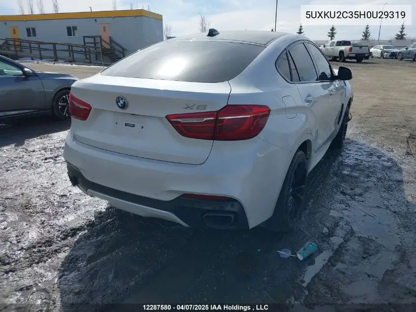 2017 BMW X6 xDrive35I VIN: 5UXKU2C35H0U29319 Lot: 12287580