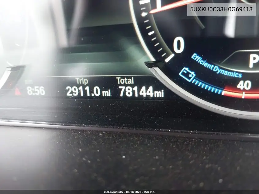 2017 BMW X6 Sdrive35I VIN: 5UXKU0C33H0G69413 Lot: 42528507