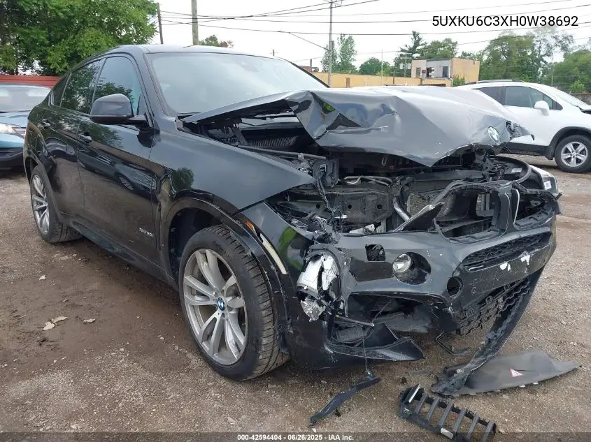 2017 BMW X6 xDrive50I VIN: 5UXKU6C3XH0W38692 Lot: 42594404