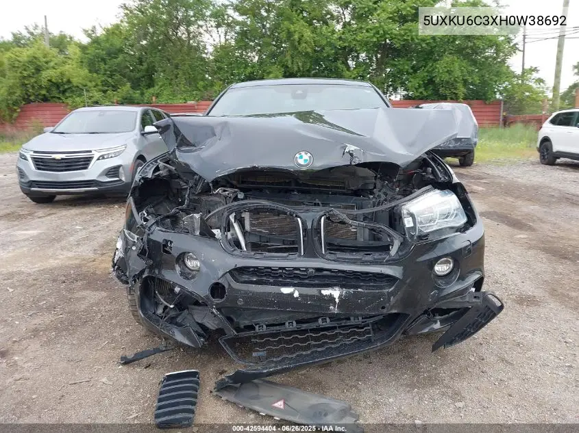 2017 BMW X6 xDrive50I VIN: 5UXKU6C3XH0W38692 Lot: 42594404