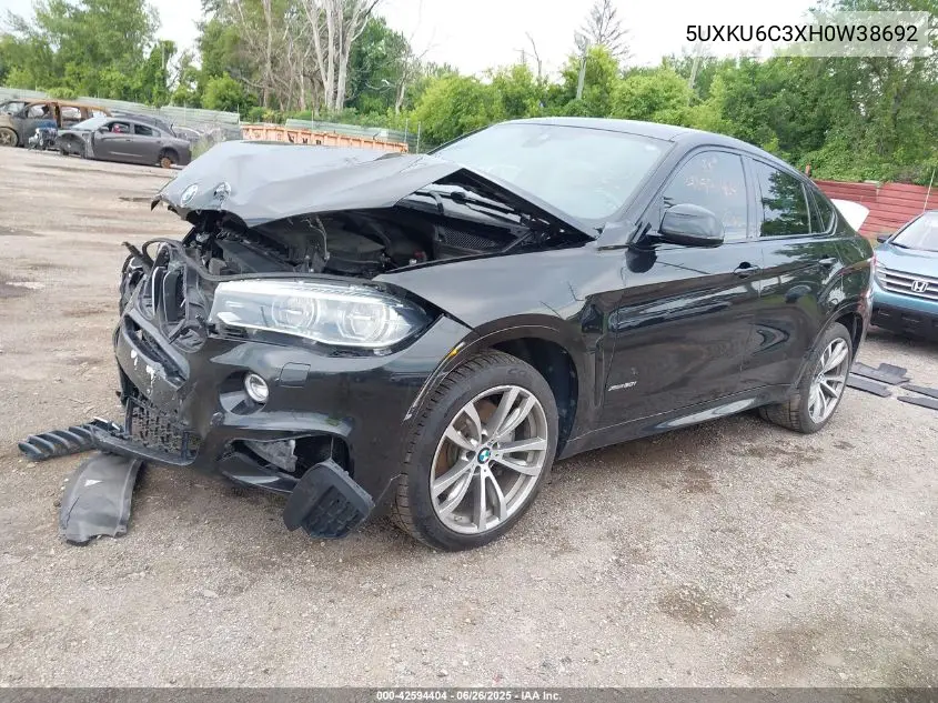 2017 BMW X6 xDrive50I VIN: 5UXKU6C3XH0W38692 Lot: 42594404