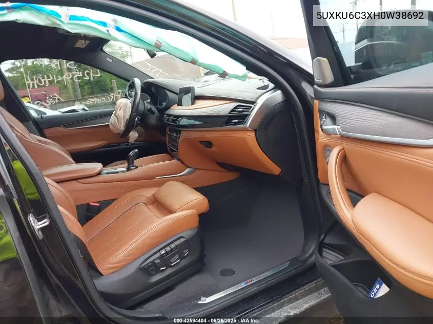 2017 BMW X6 xDrive50I VIN: 5UXKU6C3XH0W38692 Lot: 42594404