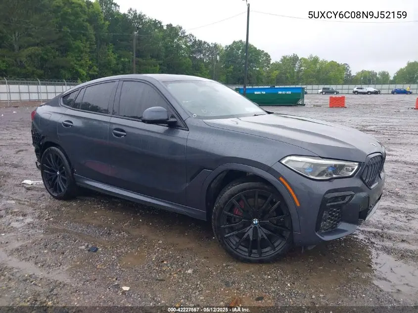 2022 BMW X6 xDrive40I VIN: 5UXCY6C08N9J52159 Lot: 42227557