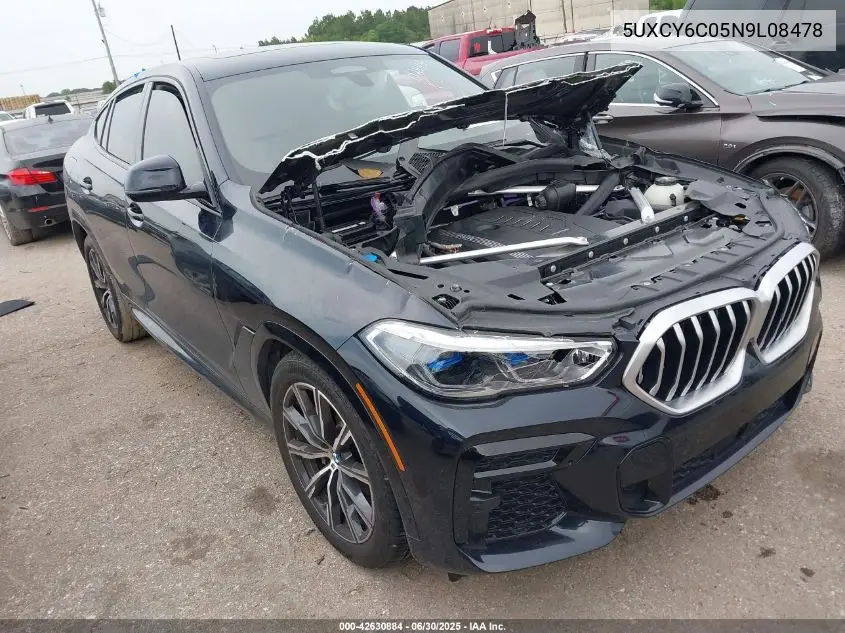 2022 BMW X6 xDrive40I VIN: 5UXCY6C05N9L08478 Lot: 42630884