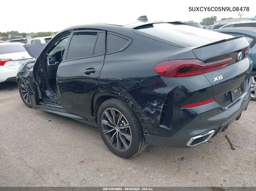 2022 BMW X6 xDrive40I VIN: 5UXCY6C05N9L08478 Lot: 42630884