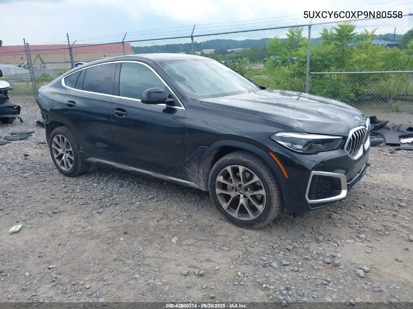 2023 BMW X6 xDrive40I VIN: 5UXCY6C0XP9N80558 Lot: 42600374