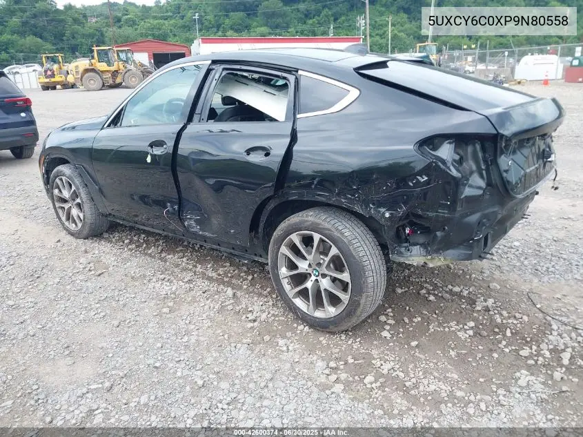 2023 BMW X6 xDrive40I VIN: 5UXCY6C0XP9N80558 Lot: 42600374