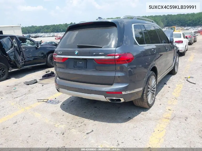 2019 BMW X7 xDrive50I VIN: 5UXCX4C59KLB39991 Lot: 42590693