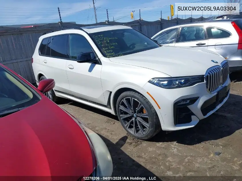 2020 BMW X7 xDrive40I VIN: 5UXCW2C05L9A03304 Lot: 12278206