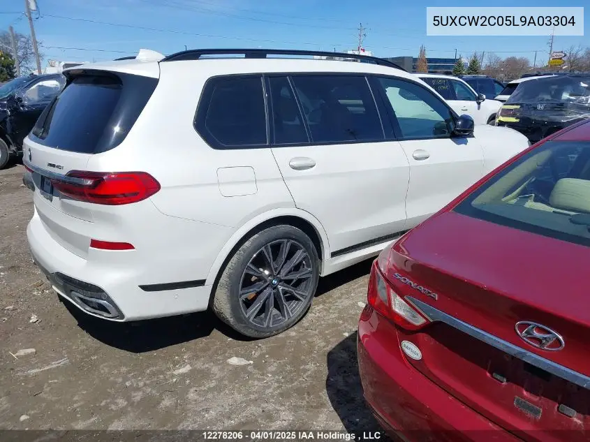 2020 BMW X7 xDrive40I VIN: 5UXCW2C05L9A03304 Lot: 12278206