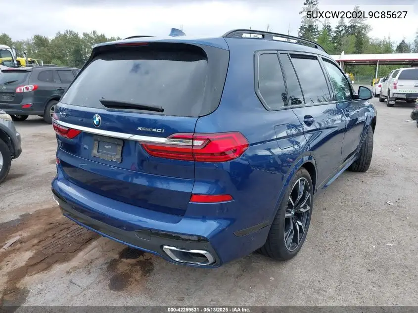 2020 BMW X7 xDrive40I VIN: 5UXCW2C02L9C85627 Lot: 42259531