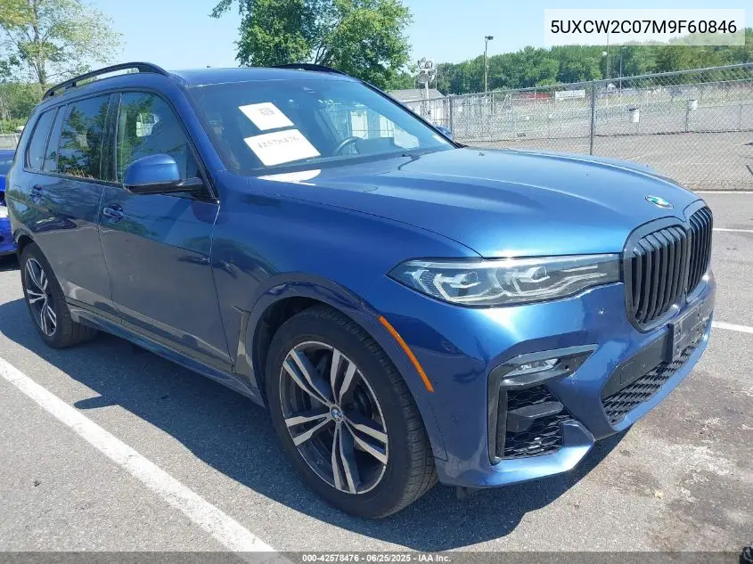 2021 BMW X7 xDrive40I VIN: 5UXCW2C07M9F60846 Lot: 42578476