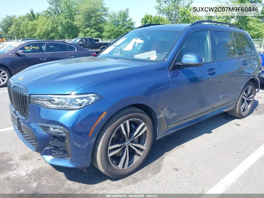 2021 BMW X7 xDrive40I VIN: 5UXCW2C07M9F60846 Lot: 42578476
